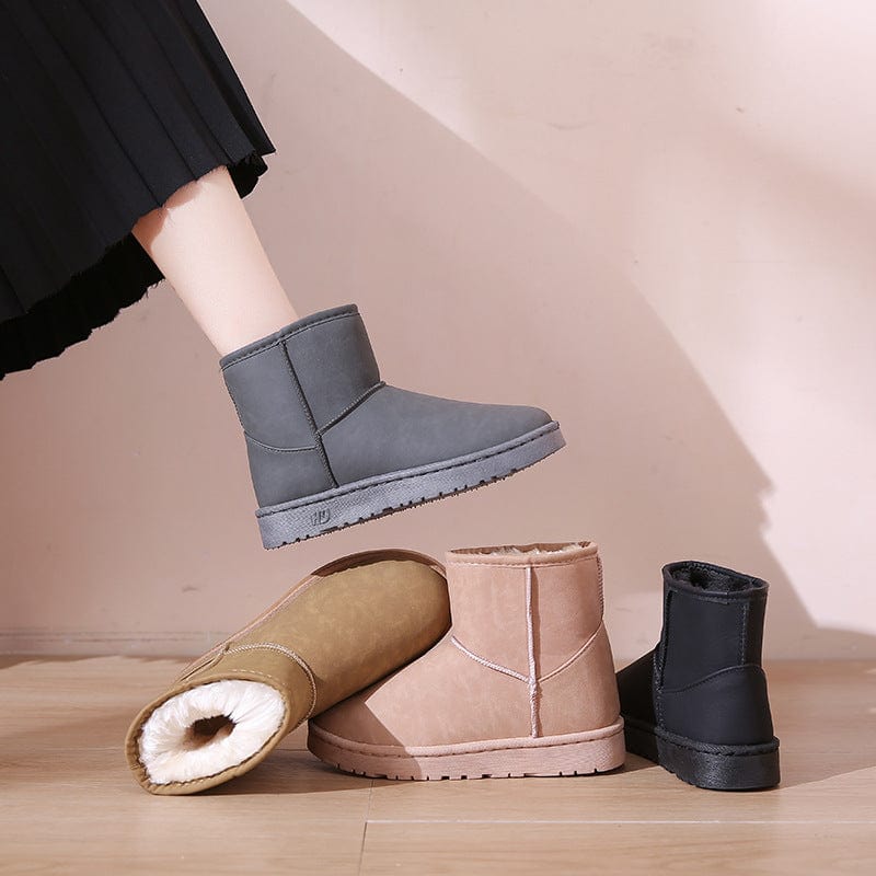 Dropshipping customized women winter boots plush insole classic design boot fur anti slipper ankle winter boots