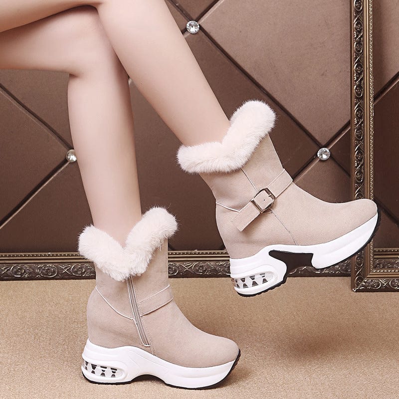 Dropshipping Fashion Platform Ladies Women Warm Winter Plus Velvet Fur Martin Snow Boots For Women