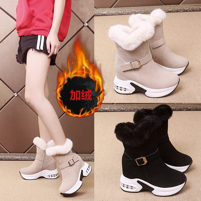 Dropshipping Fashion Platform Ladies Women Warm Winter Plus Velvet Fur Martin Snow Boots For Women