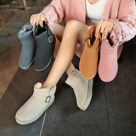 Dropshipping low MOQ women Winter shoes suede upper snow boots for women keep warm ankle winter boots