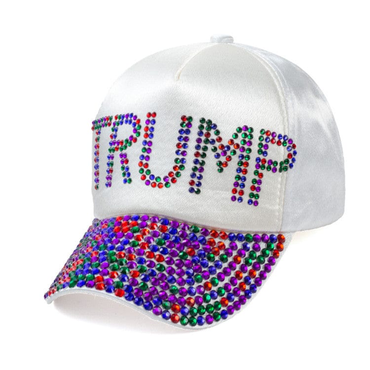 dropshipping products Satin American flag with diamond-encrusted damp hat for outdoor shade and sunscreen cap