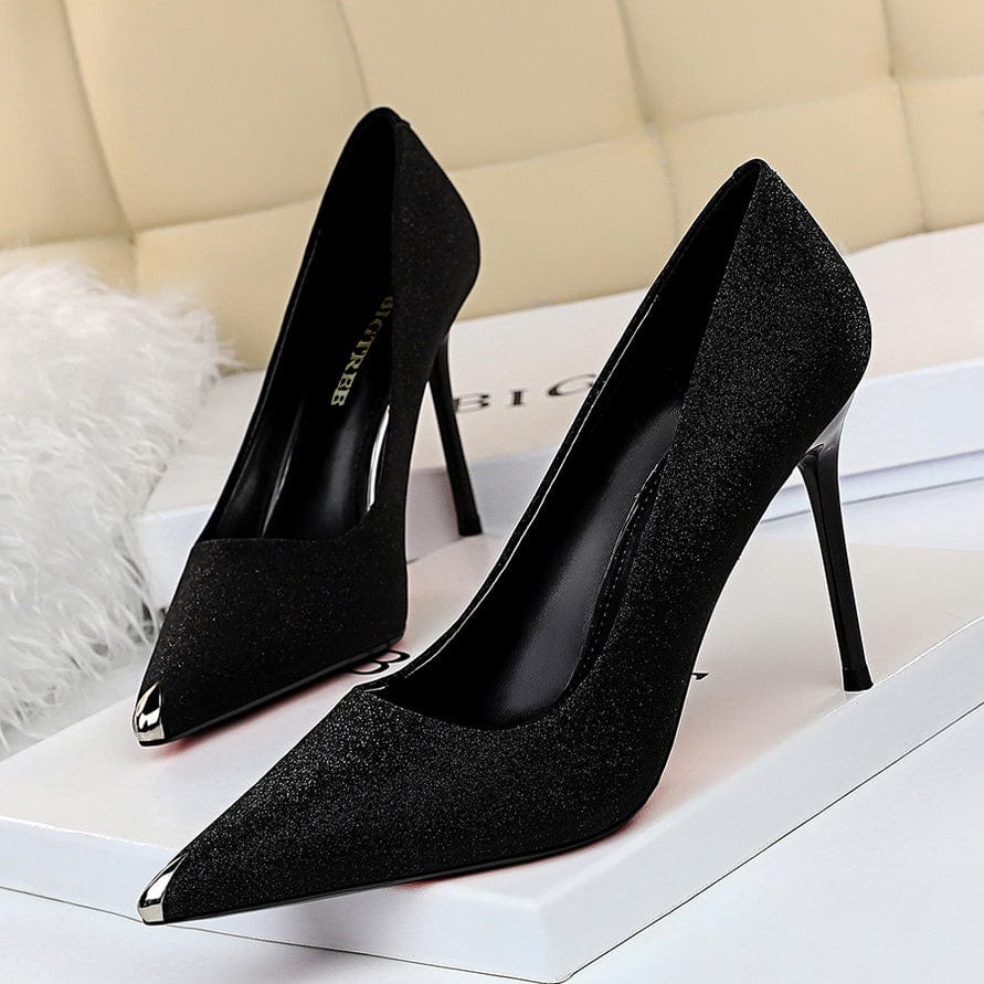 Dropshipping shoes High Quality Sexy metal high heels Pointed Toe Pumps wedding shoes Ladies Dress Shoes