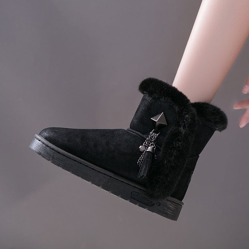 Dropshipping Wholesale Brand Design Winter Snow Boot Artificial Genuine Sheep Wool Snow Boots