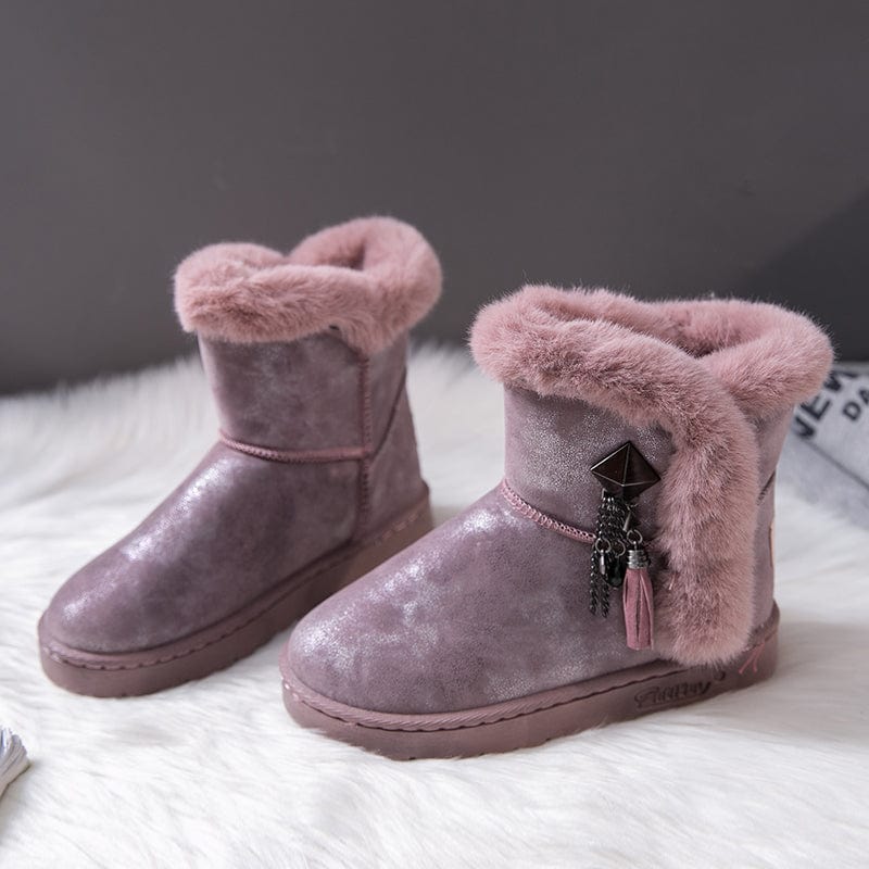 Dropshipping Wholesale Brand Design Winter Snow Boot Artificial Genuine Sheep Wool Snow Boots