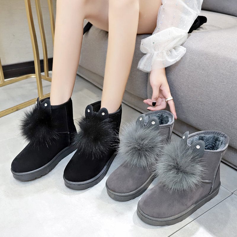 Dropshipping women Winter shoes wholesale lovely girls snow boots custom TPR outsole ankle winter boots