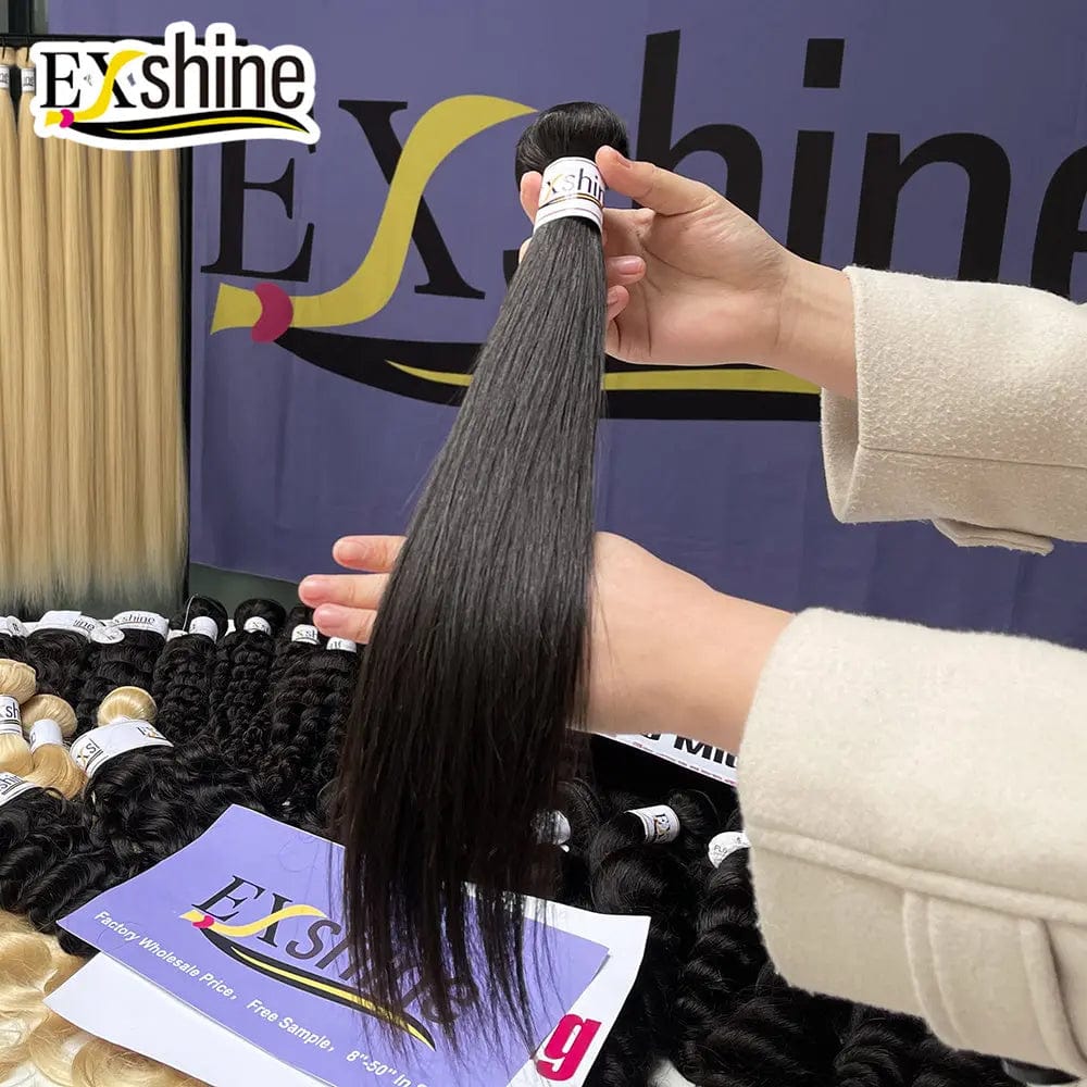 Exshine Brazilians hair bundles Wave Weft Hair Raw Virgin Straight Raw Cambodian Hair Bundles