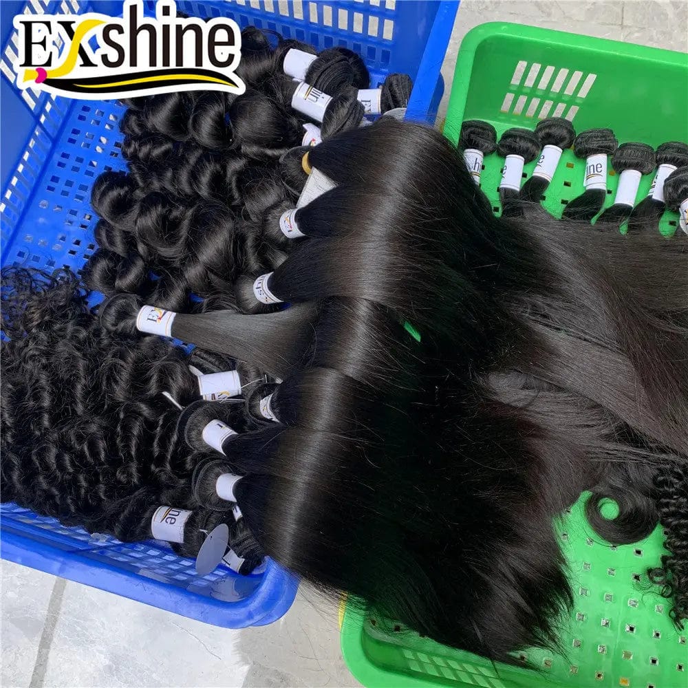 Exshine Brazilians hair bundles Wave Weft Hair Raw Virgin Straight Raw Cambodian Hair Bundles