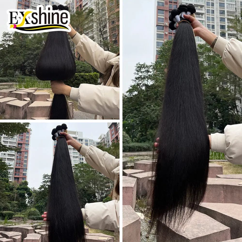 Exshine Brazilians hair bundles Wave Weft Hair Raw Virgin Straight Raw Cambodian Hair Bundles