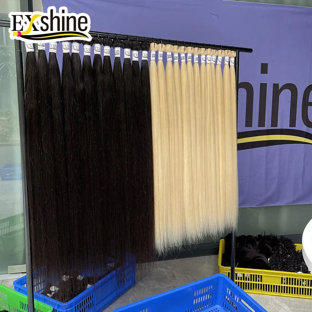 Exshine Brazilians hair bundles Wave Weft Hair Raw Virgin Straight Raw Cambodian Hair Bundles