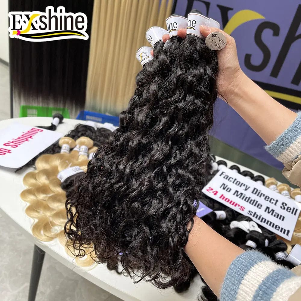 Exshine Brazilians hair bundles Wave Weft Hair Raw Virgin Straight Raw Cambodian Hair Bundles