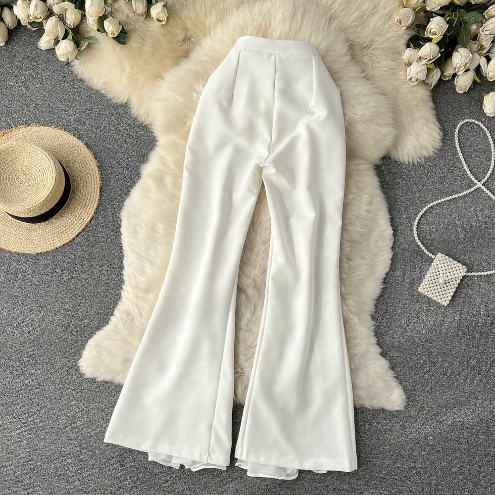 Factory direct sales Mesh irregular stitching design style Casual Pants flare pants women