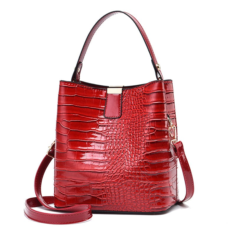 Factory good quality alligator pattern bucket bag lady cross body bag stylish large capacity one-shoulder handbags 13192