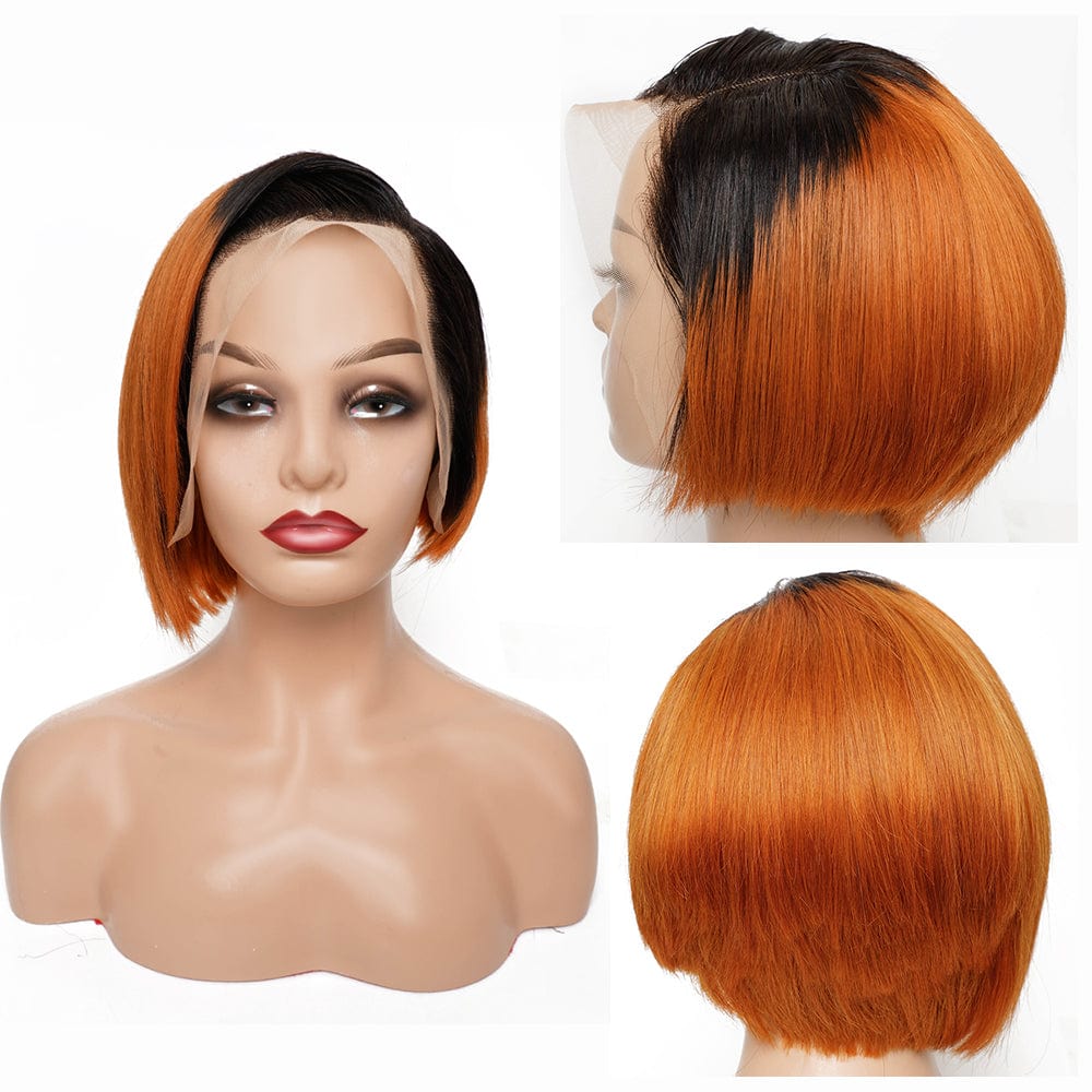 Factory Outlet Pixie Cut Human Hair Wigs Ombre burg 99j Natural Sassoon Style Hair Wigs Glueless Short Cut Wig