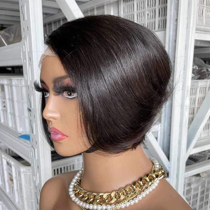 Factory Outlet Short T Lace Frontal Pixie Cut Wigs 180% Density 100% Human Hair Bob Wigs Hair Supplier