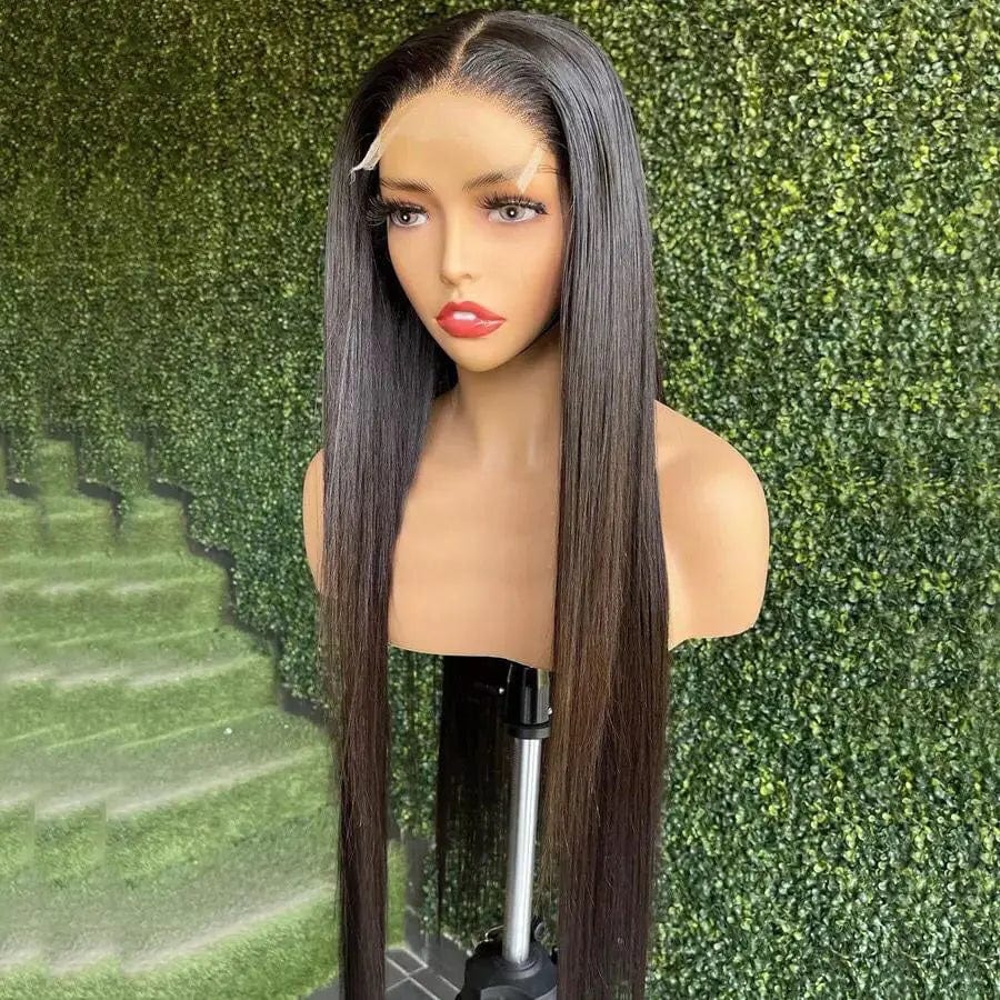 Factory Price Long Straight Wigs Human Hair Deep Part Lace Front Wigs for Black Women