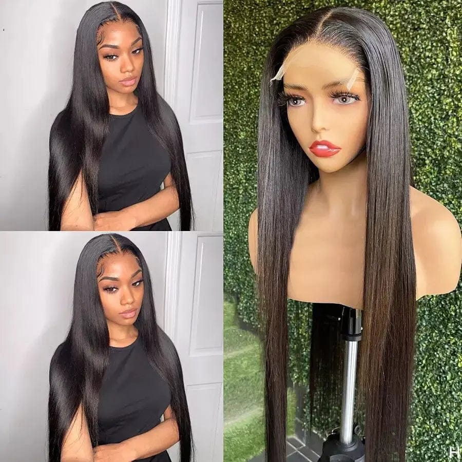 Factory Price Long Straight Wigs Human Hair Deep Part Lace Front Wigs for Black Women