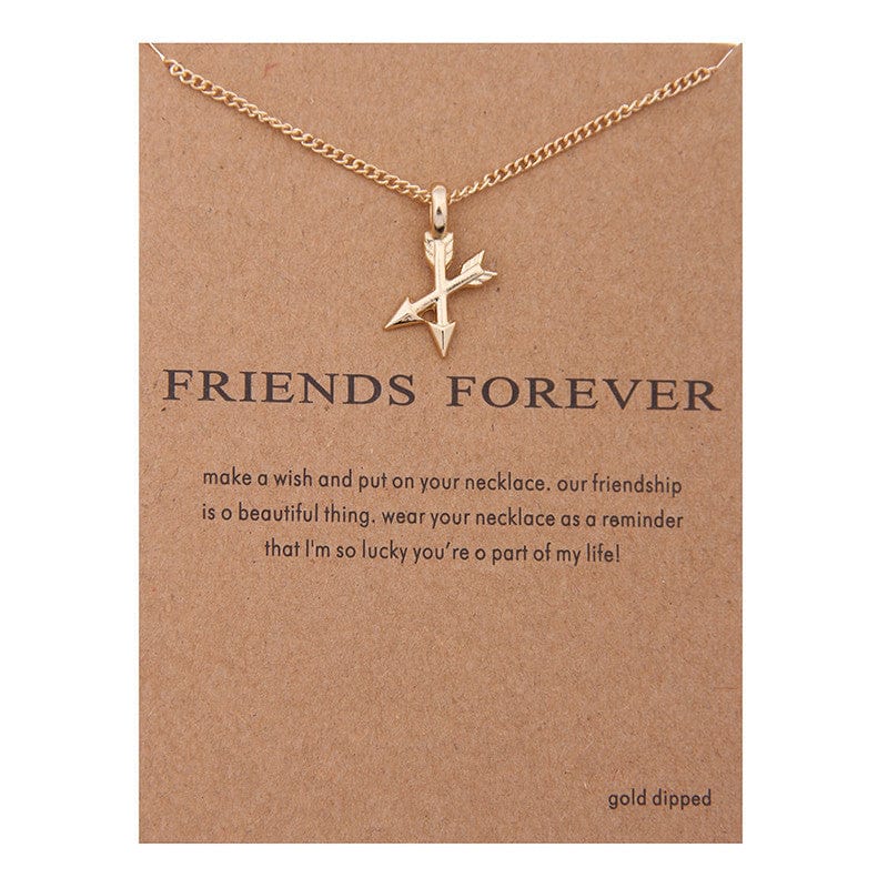 Factory Wholesale Cheap Chain Dainty Charm Lucky Best Wishes Gift for Mother's Day Gold Plated Thin Necklaces with wish card