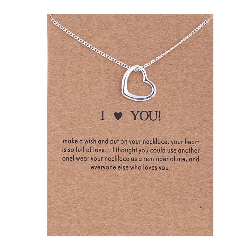 Factory Wholesale Cheap Chain Dainty Charm Lucky Best Wishes Gift for Mother's Day Gold Plated Thin Necklaces with wish card