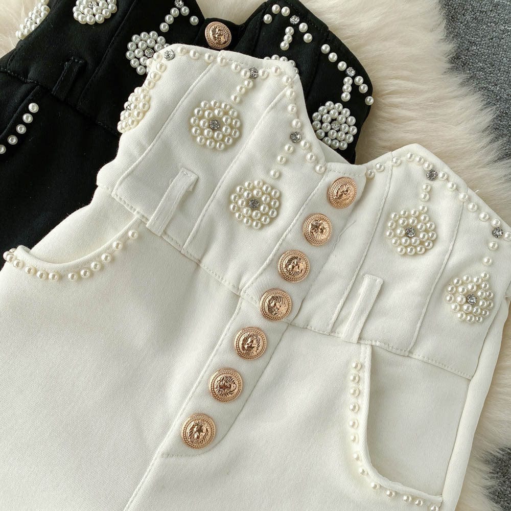 Factory Wholesale Padded tight-fitting ultra-high waist bottoming pants Heavy-duty beaded slim-fit pants