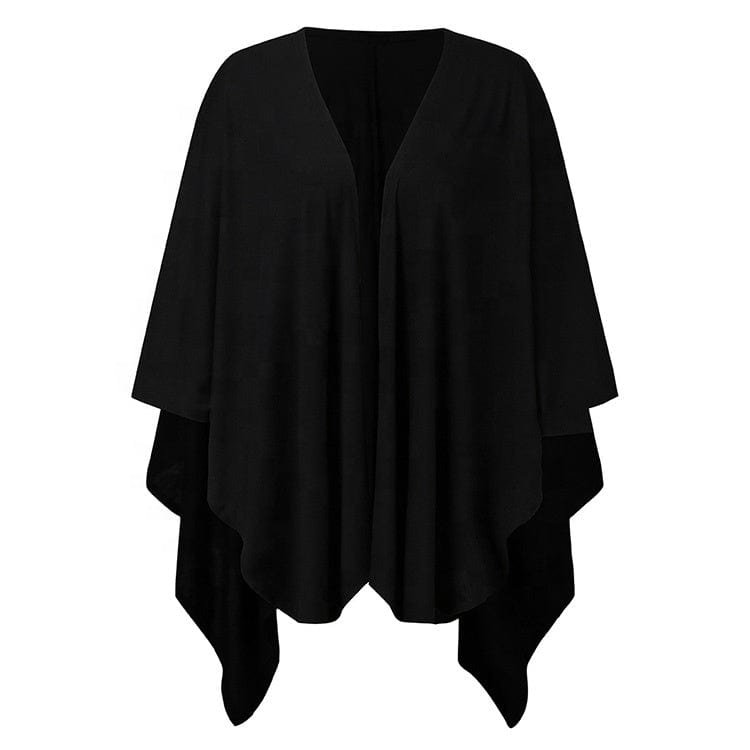 Fall winter long coat solid loose irregular design poncho knit cardigan kimono plus size women coats