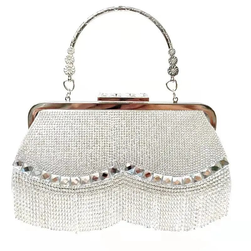 Fancy Girl Clutch Purses Hot Selling Trend Rhinestones Women Luxury Crystal Tassel Wedding Party Sparkly Crossbody Evening Bag