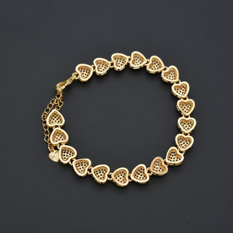 fashion 18k gold plated heart shape chain bracelets for women