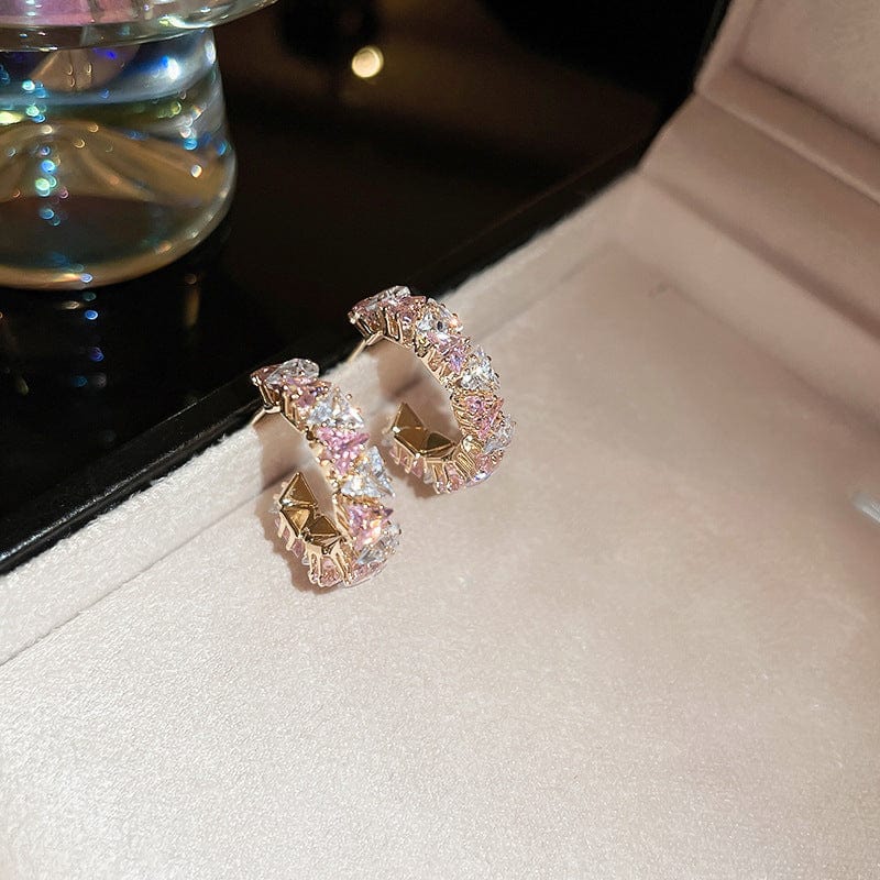 fashion quality stud zircon earrings bridal