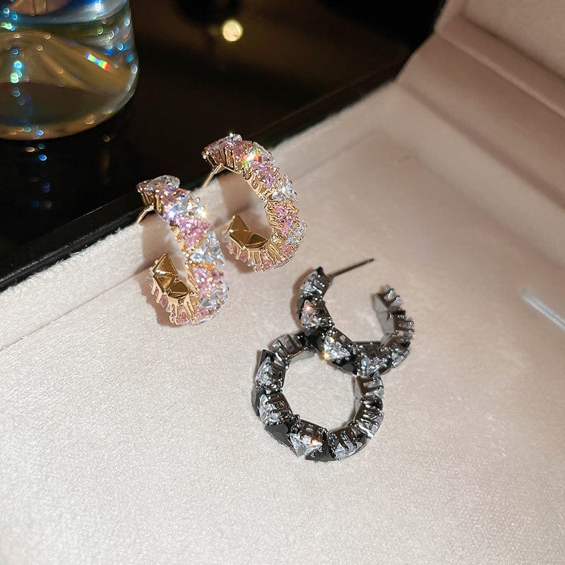 fashion quality stud zircon earrings bridal