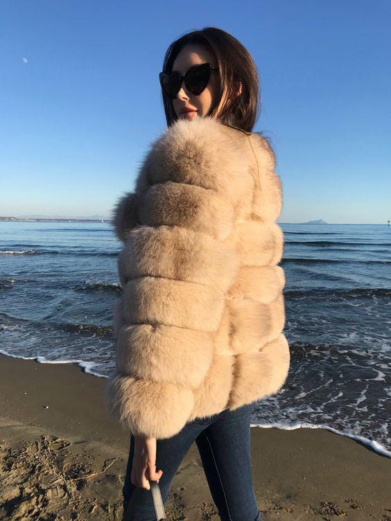 Fashion Winter Warm  Coat Real Fox Fur Jacket Women Natural Fur coat women