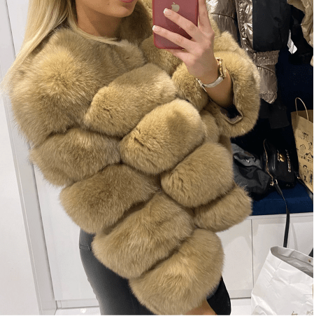 Fashion Winter Warm  Coat Real Fox Fur Jacket Women Natural Fur coat women