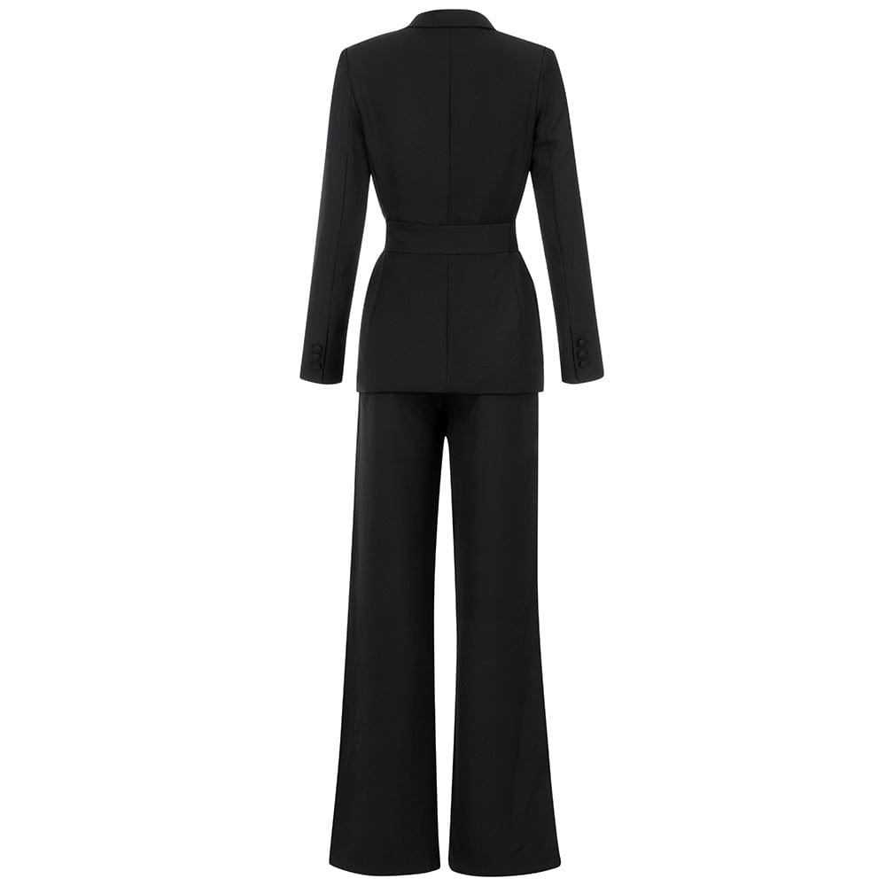 fashion women set for office lady  women blazer set slim waist belt two  pieces women  suit