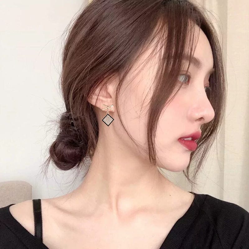 Fashion Zircon Hollow Love Bow Earrings for Women 2022 Luxury Trendy  Exquisite Earrings Korea Stud Earrings Jewelry Girl Gift