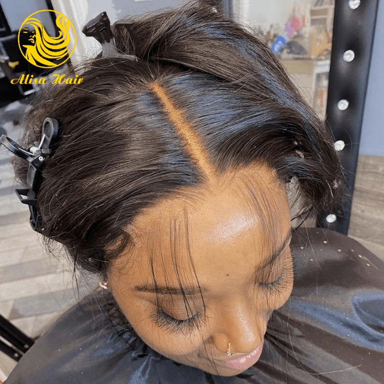 Fast Delivery Transparent Swiss Lace Virgin Brazilian Human Hair Invisible HD Lace Front Wigs for Black Women