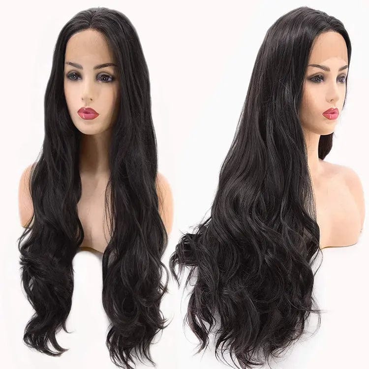 Femmes perruques Lace Front Wigs 76cm Longue Perruque Ondulee Devant En Dentelle Pour tresse perruques humaines