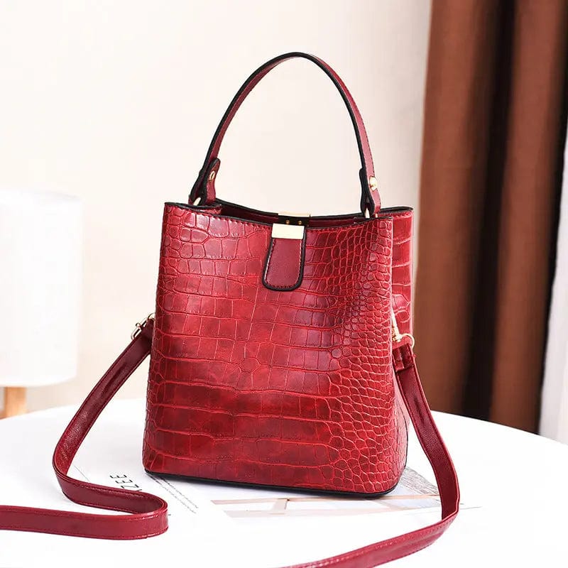 FG039 2022 Crocodile Pattern Women Handbags Alligator Cross Body Bags Simple Fashion Bucket Purses Fashion Bags