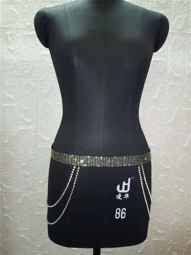 Free / Black Formal gown belt made with rhinestone shine high quality crystals