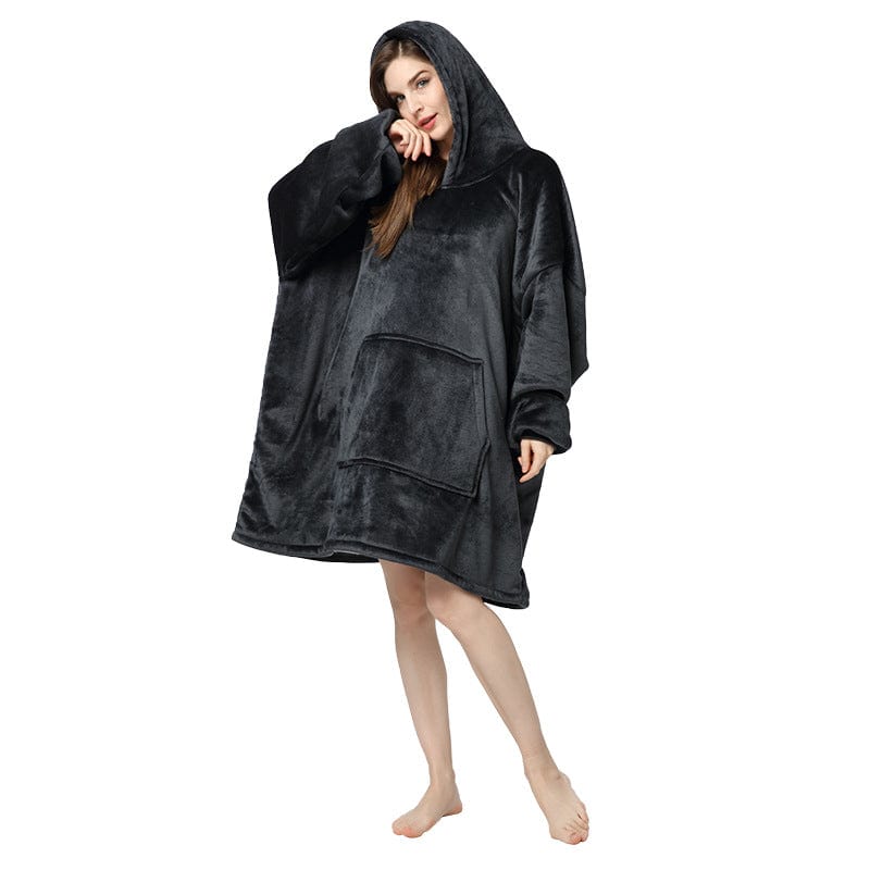 FREE / black women's winter ladies warm fleece flannel hoodie sleeping dressing gown clothes loungewear pajamas homewear home wear for winter