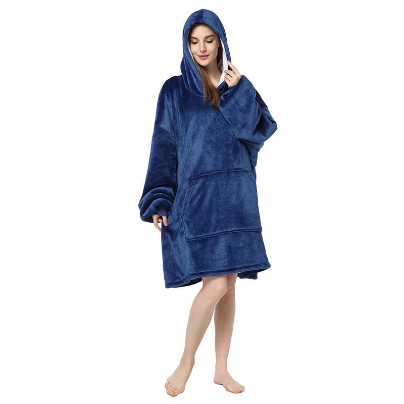 FREE / Blue 3 women's winter ladies warm fleece flannel hoodie sleeping dressing gown clothes loungewear pajamas homewear home wear for winter