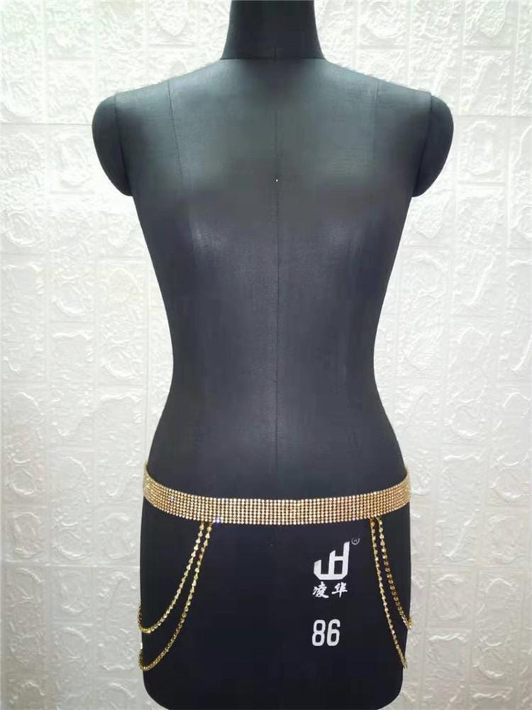 Free / Golden Formal gown belt made with rhinestone shine high quality crystals