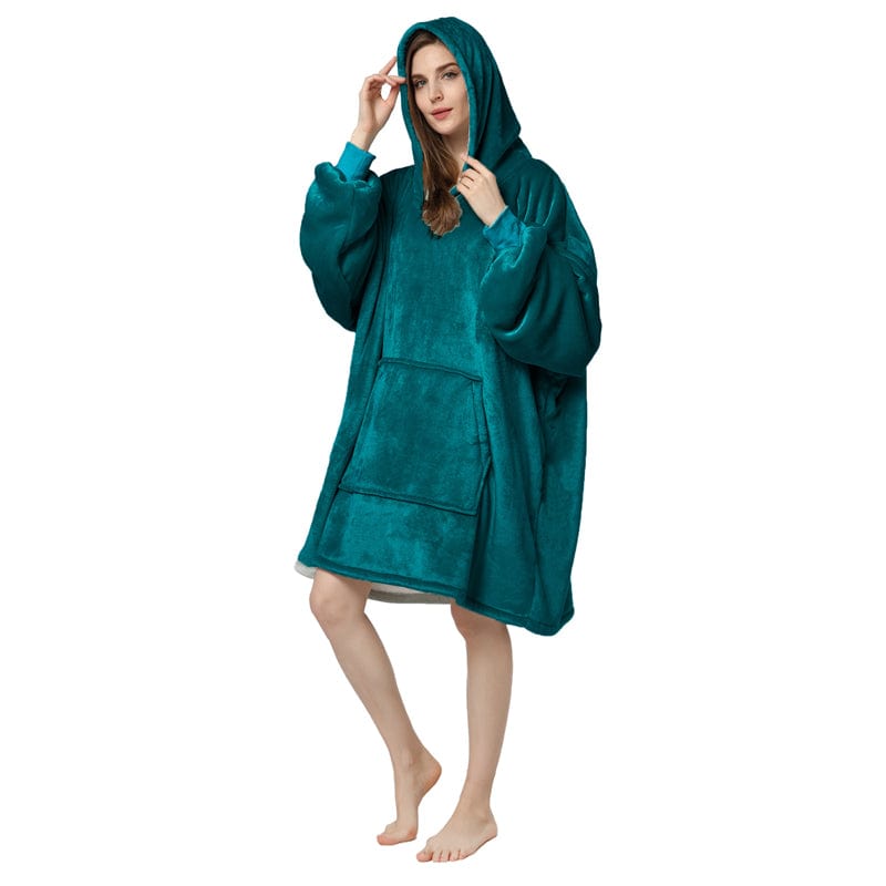 FREE / Green 2 women's winter ladies warm fleece flannel hoodie sleeping dressing gown clothes loungewear pajamas homewear home wear for winter