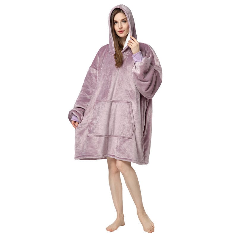 FREE / Pink 2 women's winter ladies warm fleece flannel hoodie sleeping dressing gown clothes loungewear pajamas homewear home wear for winter