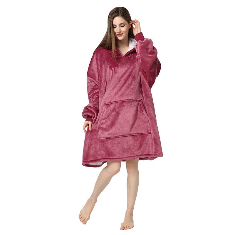 FREE / Purple women's winter ladies warm fleece flannel hoodie sleeping dressing gown clothes loungewear pajamas homewear home wear for winter