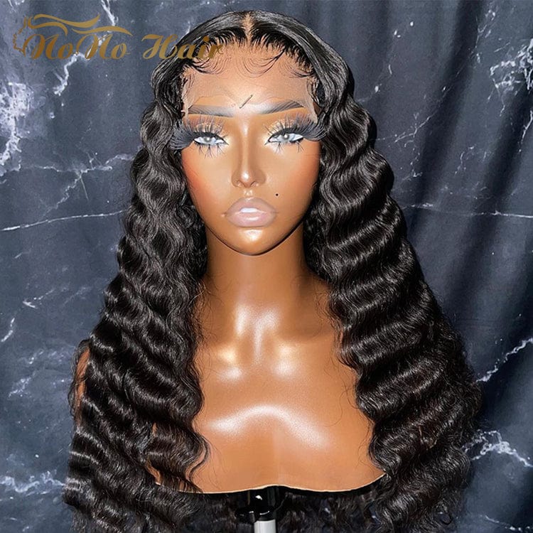 Free Sample 12A 30 Inch T Part Wig Raw T Part Frontal Wig Closure Pre Plucked Hd Ready Ship Human Hair Blend Wigs