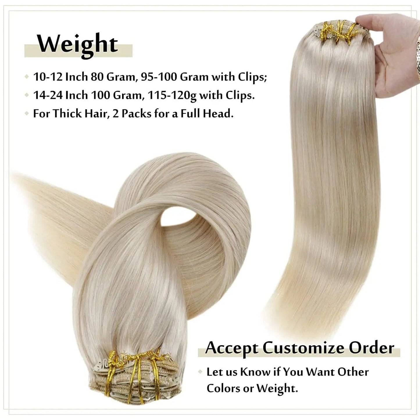 Full Shine Brazilian Hair Vendors Remy Human Hair Clip in Extensions #60 Platinum Blonde lace Clip in Extension 613