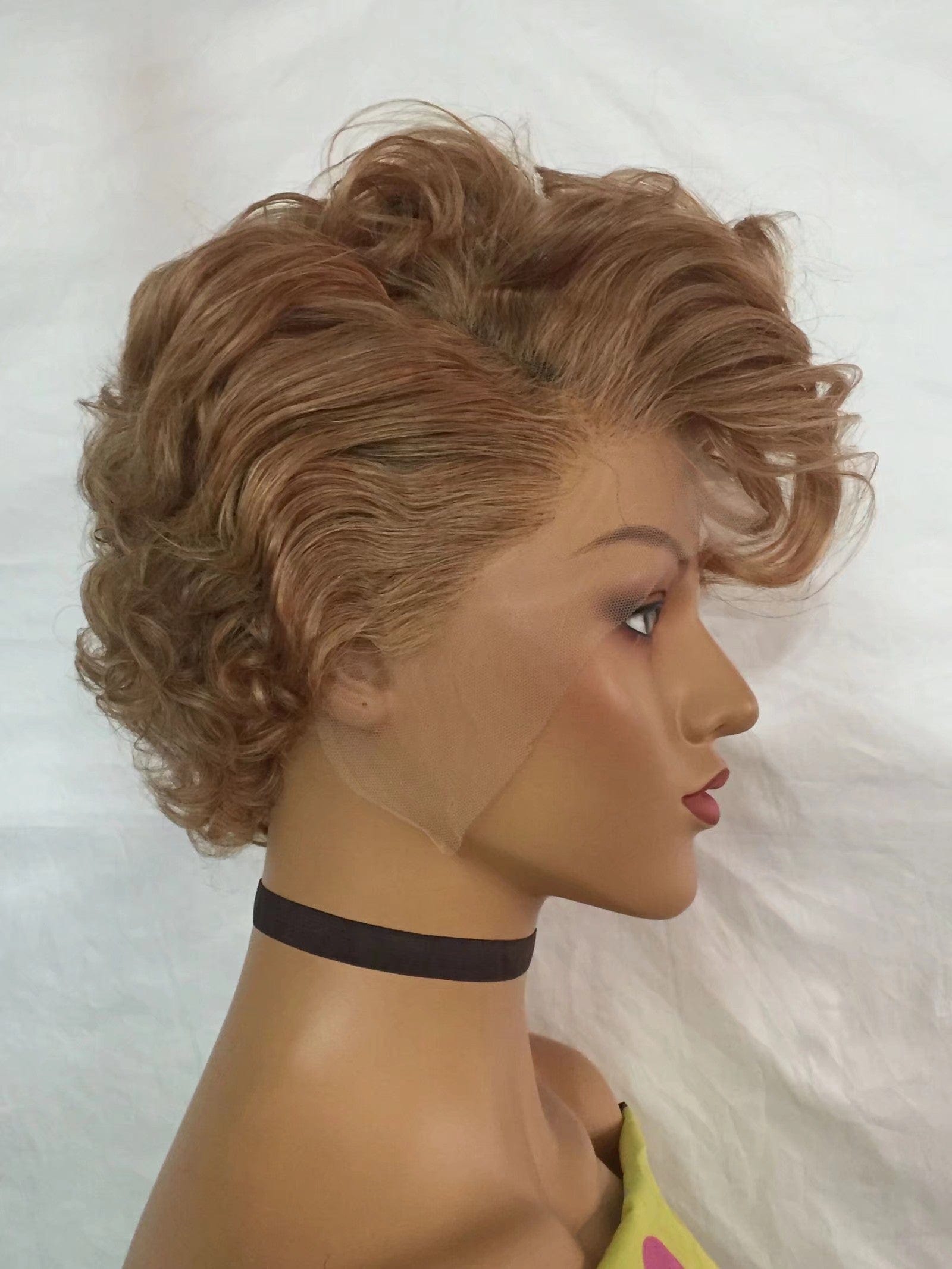 FYX Pixie Cut Wig Short Bob Curly Lace Frontal Human Hair Wig Peruvian 100% Remy Hair