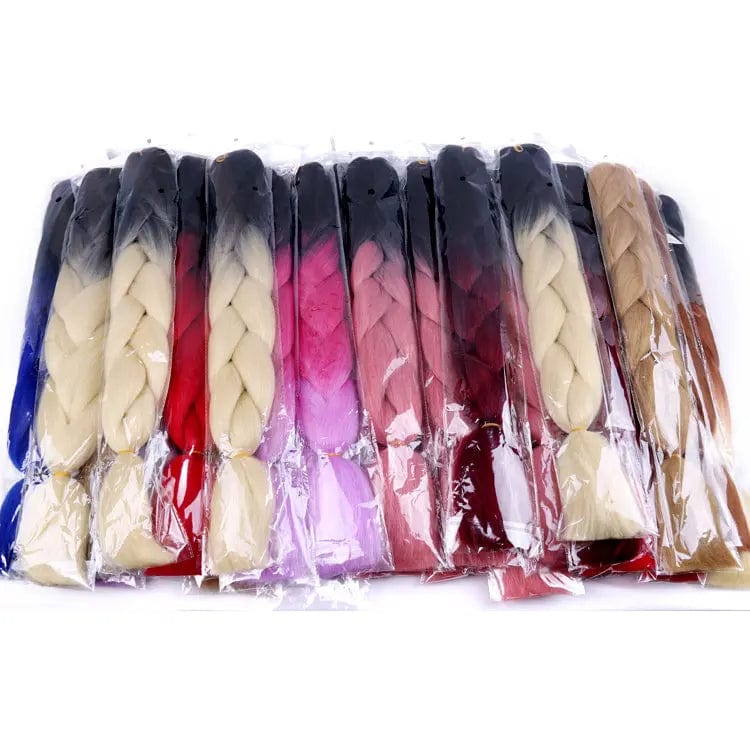 Ghana Manufacturer Stand Wholesale Wavy Private Label Ombre Braiding Hair Synthetic  Package Jumbo Braid Hair