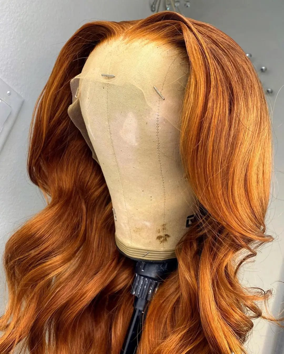 Ginger Orange Long Baby Wave Pre-plucked Brazilian Cuticle Aligned Human Hair Lace Front Wigs