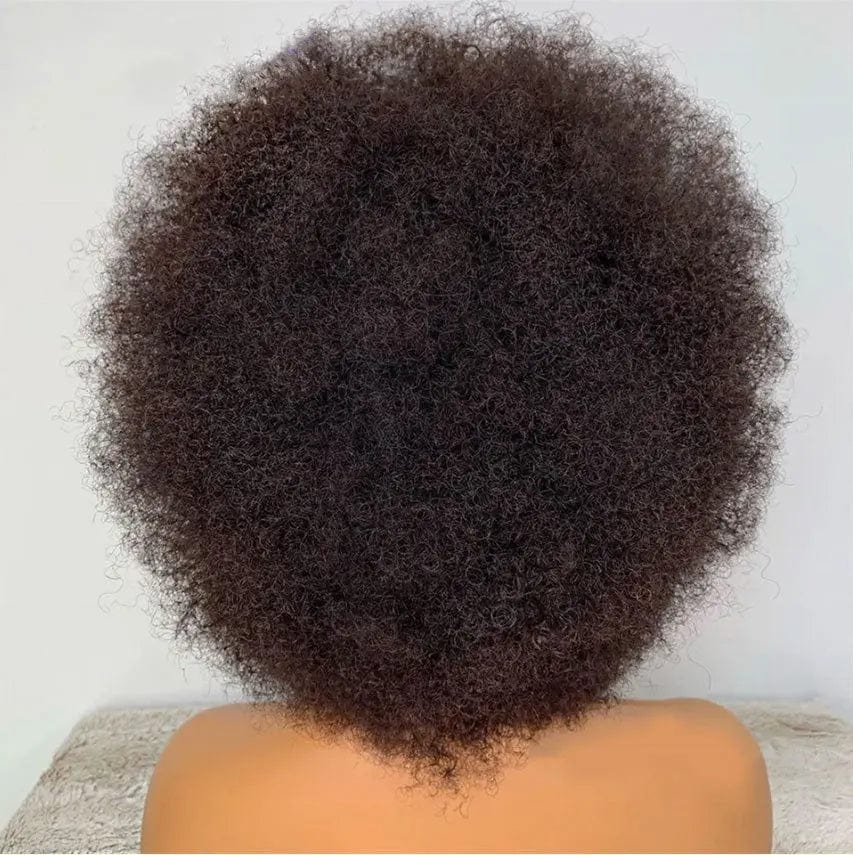 Glueless Afro Kinky Curly Wig Boom Hair Pre Plucked Cuticle Aligned Virgin Hair Natural Black Lace Front Wigs