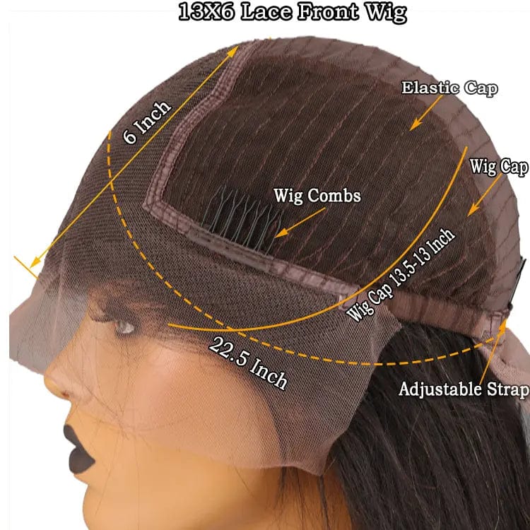 Glueless Curly Chocolate Brown Brazilian Virgin Cuticle Aligned Human Hair 13*6 Lace Front Wig