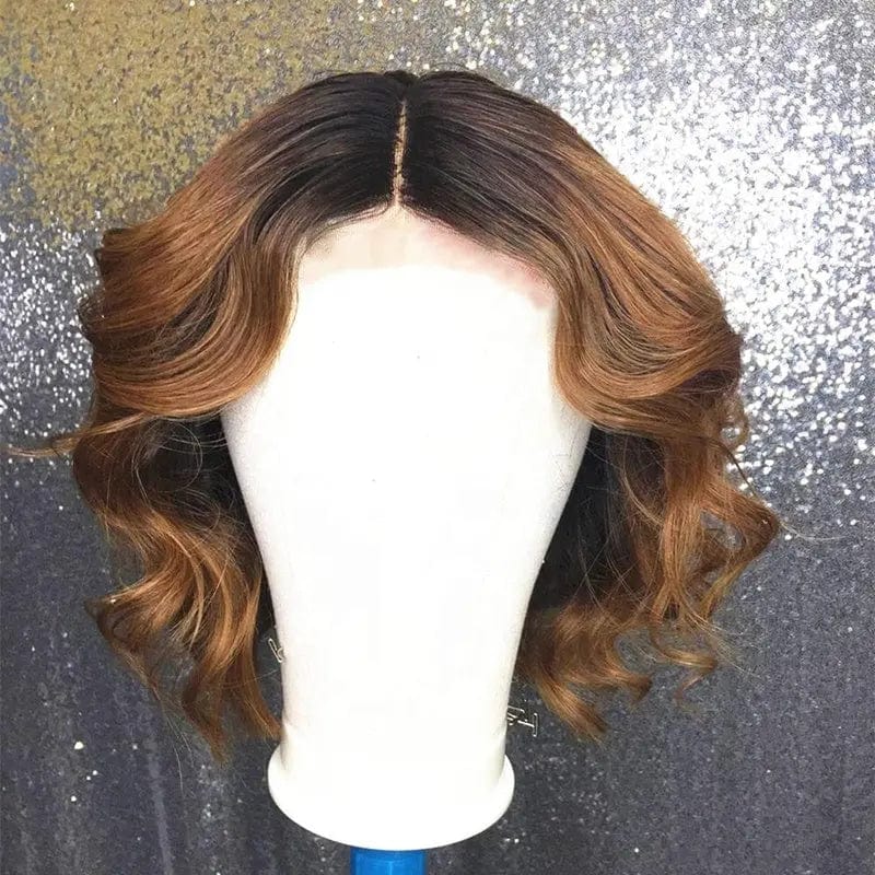 Glueless Pre Plucked Dark Blue Water Wave Short Bob Virgin Cuticle Aligned Hair Brazilian Lace Front Wigs